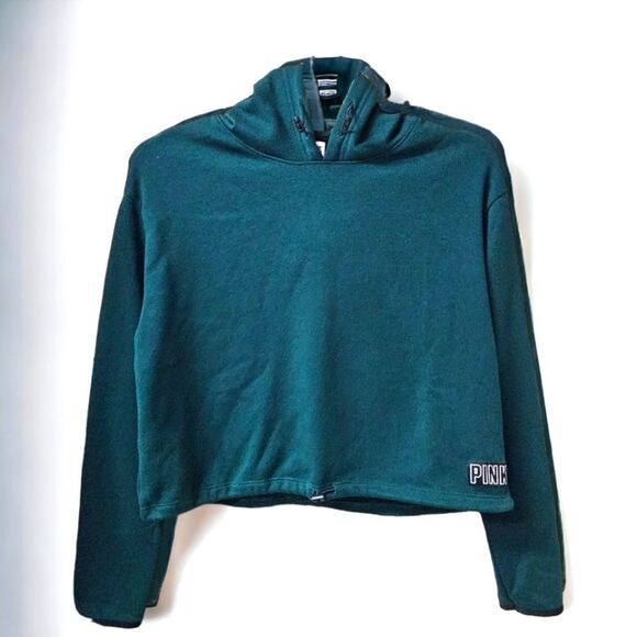 PINK VICTORIA SECRET Women's Hooded Cropped Sweatshirt. - Picture 1 of 12